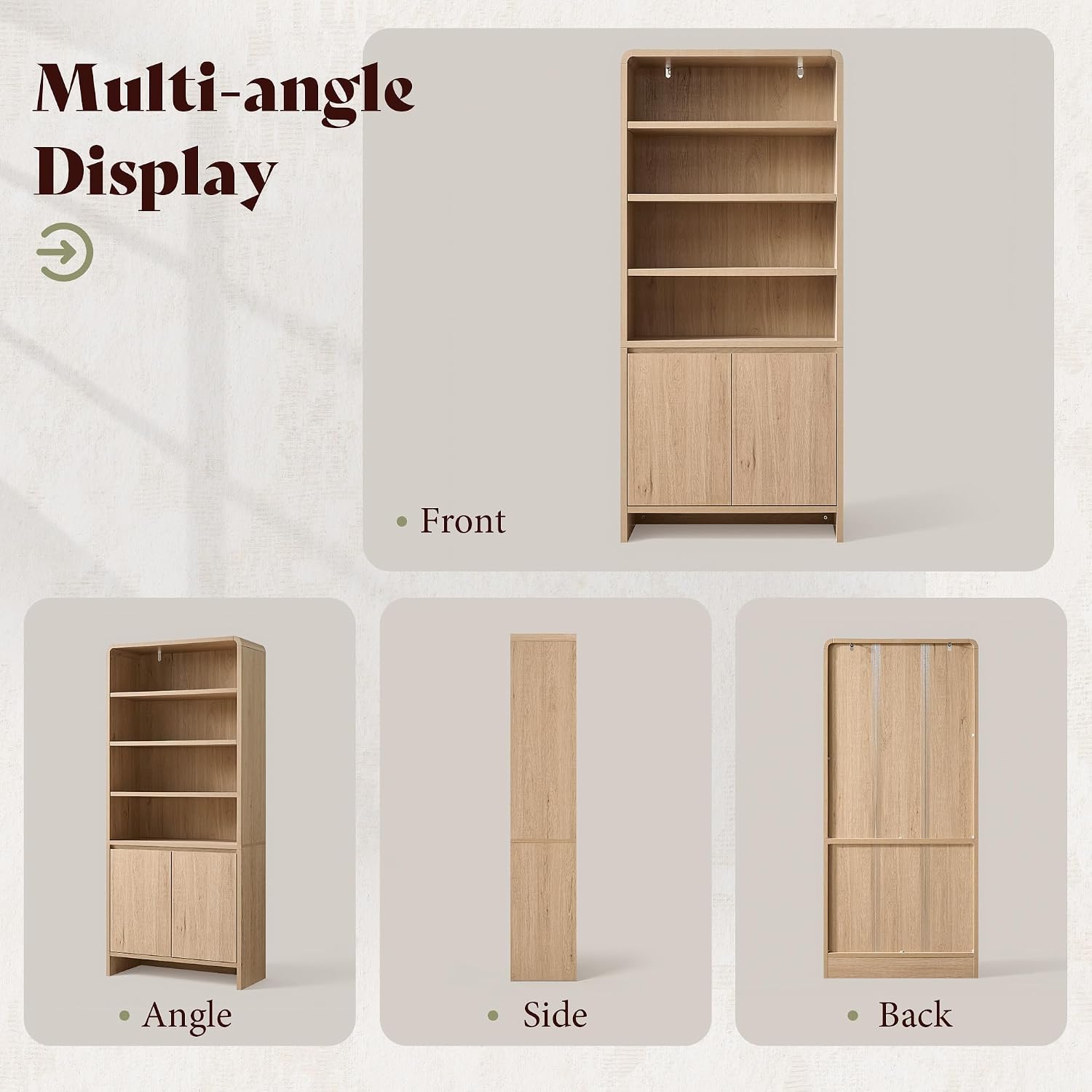 Arcova 71" Tall Bookshelf Amerlife Nature Oak