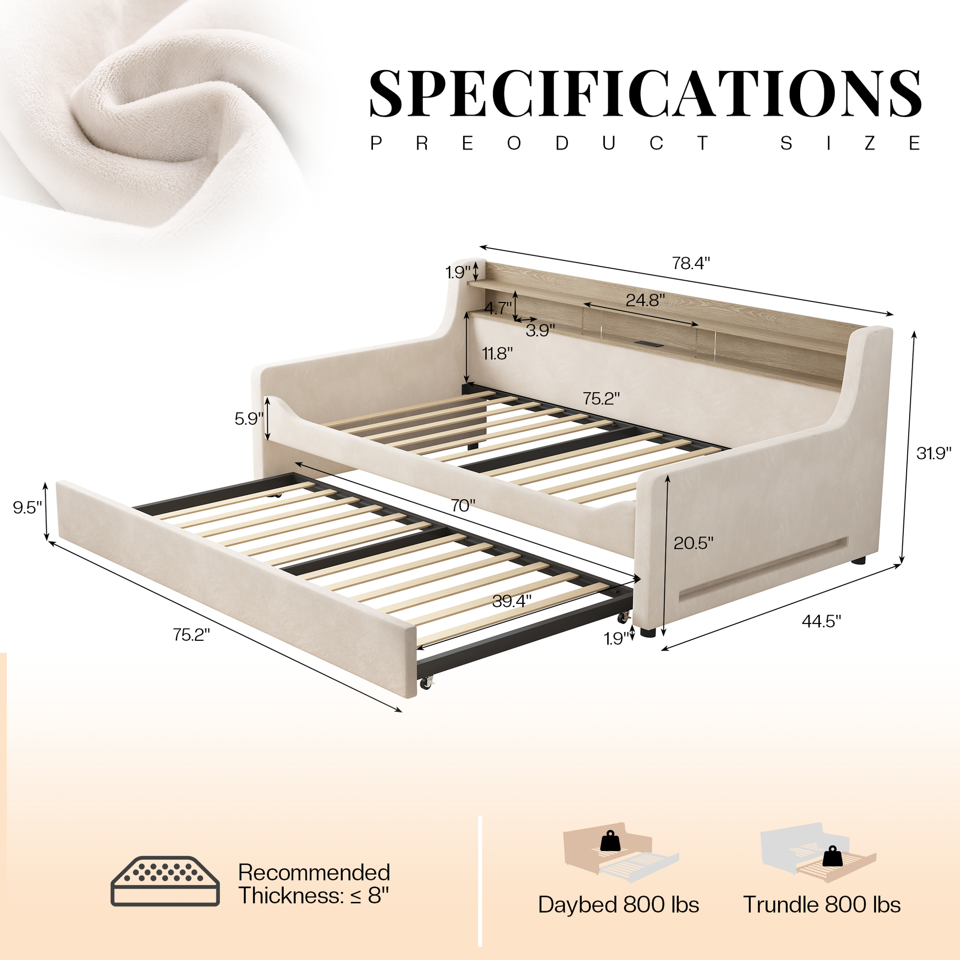 Bouff Bed Frame - Cream