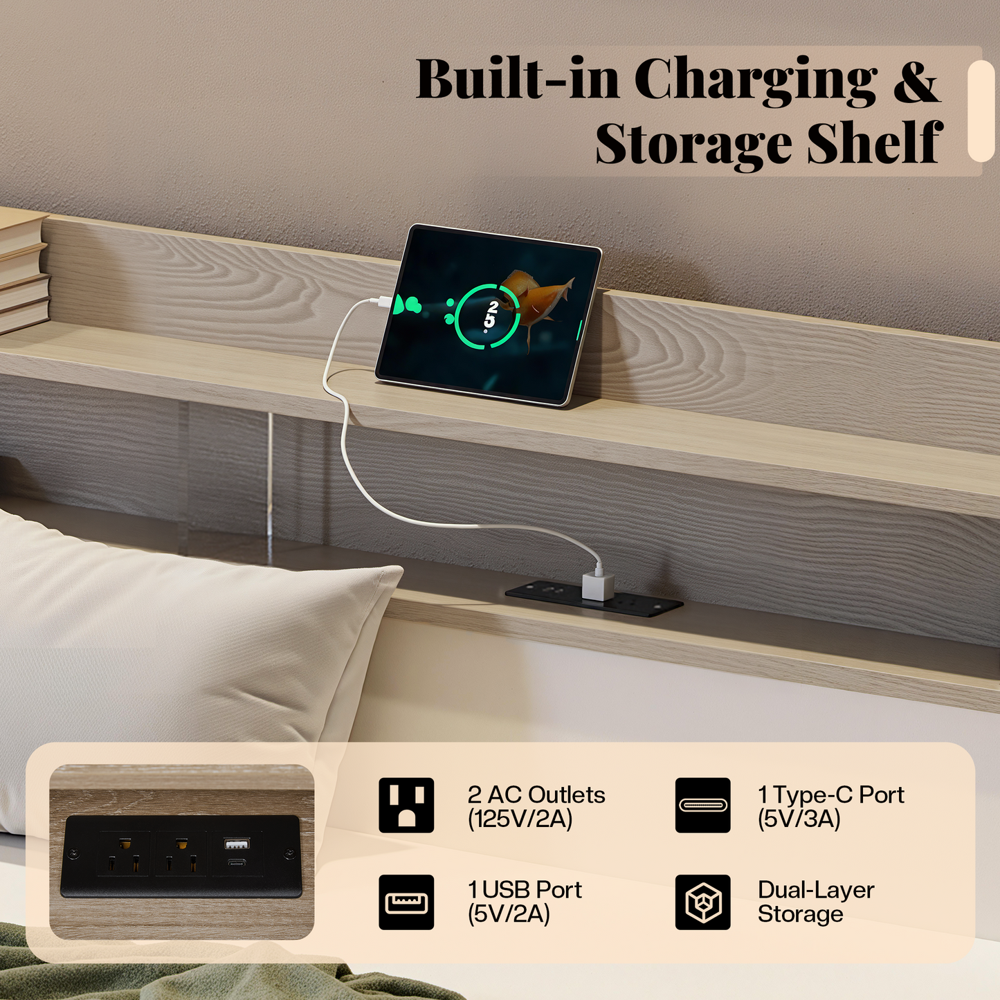 Bouff Bed Frame - Cream