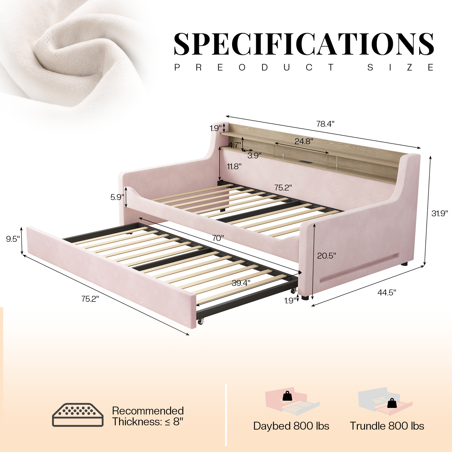 Bouff Bed Frame - Pink