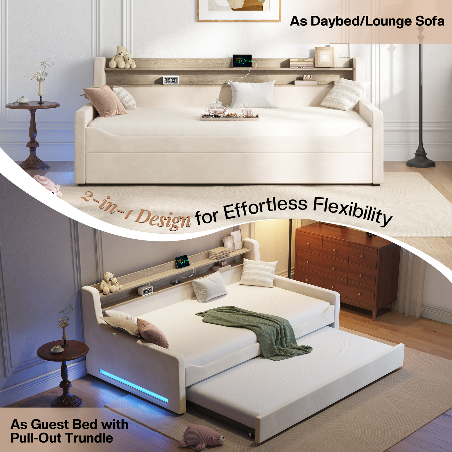 Bouff Bed Frame - Cream