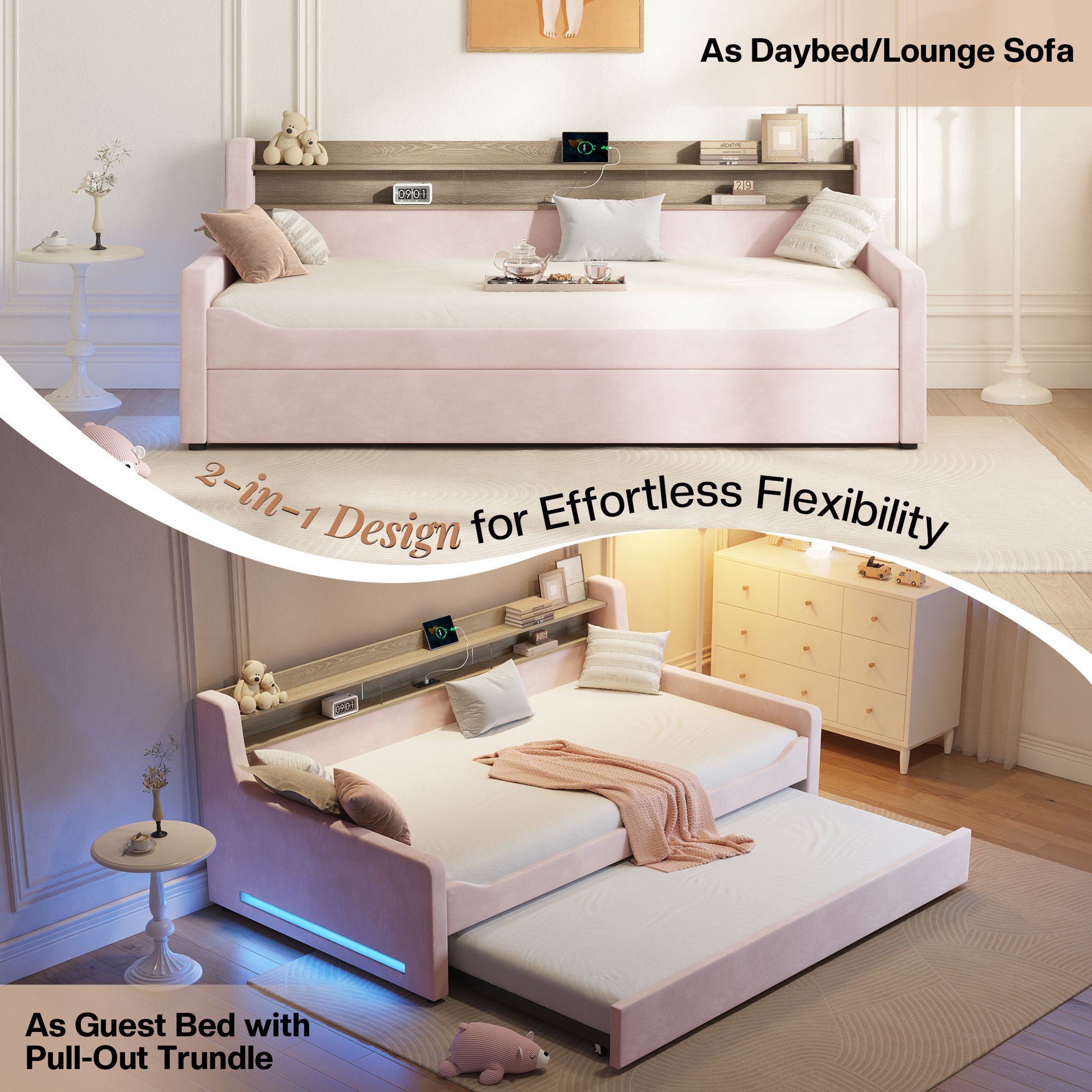 Bouff Bed Frame - Pink