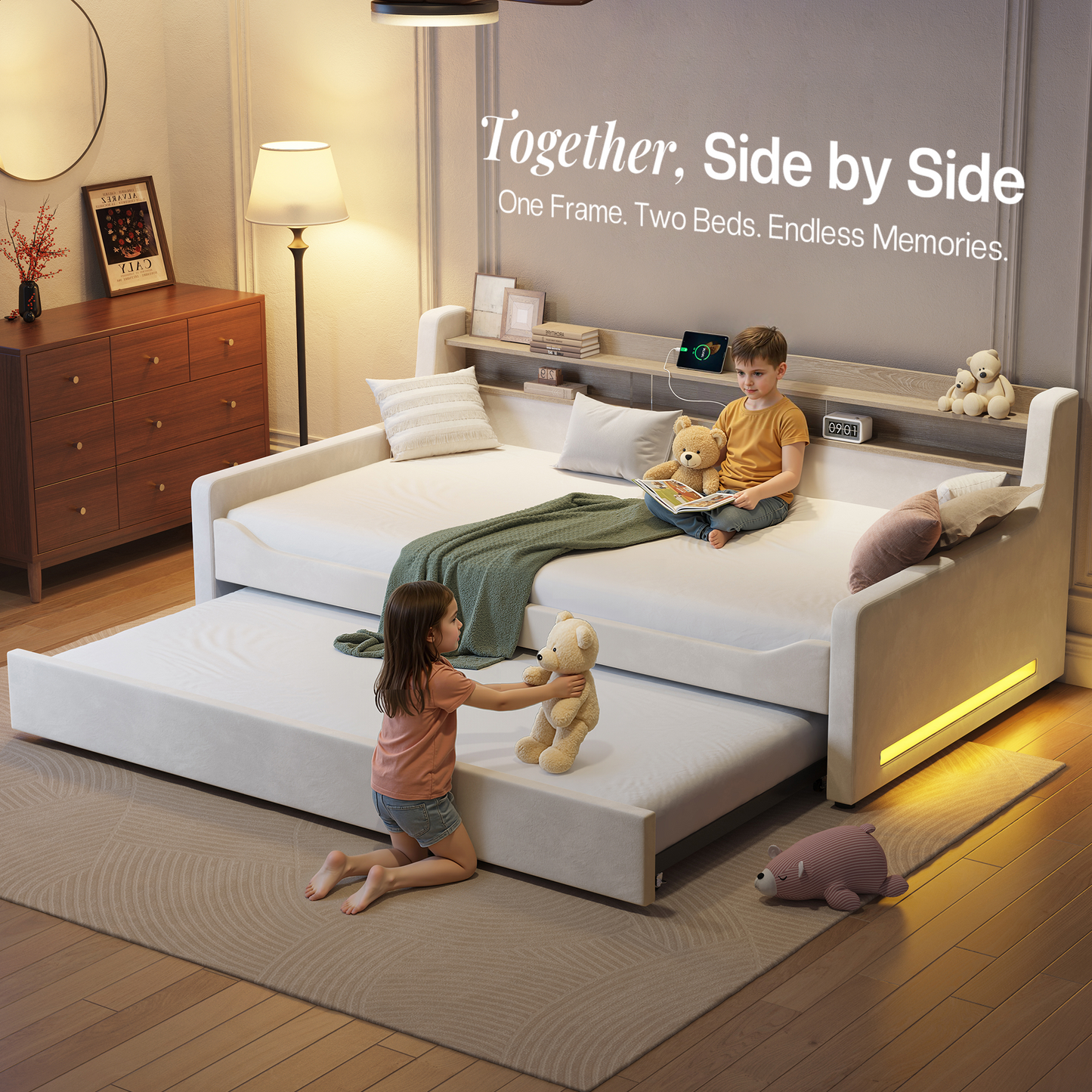 Bouff Bed Frame - Cream