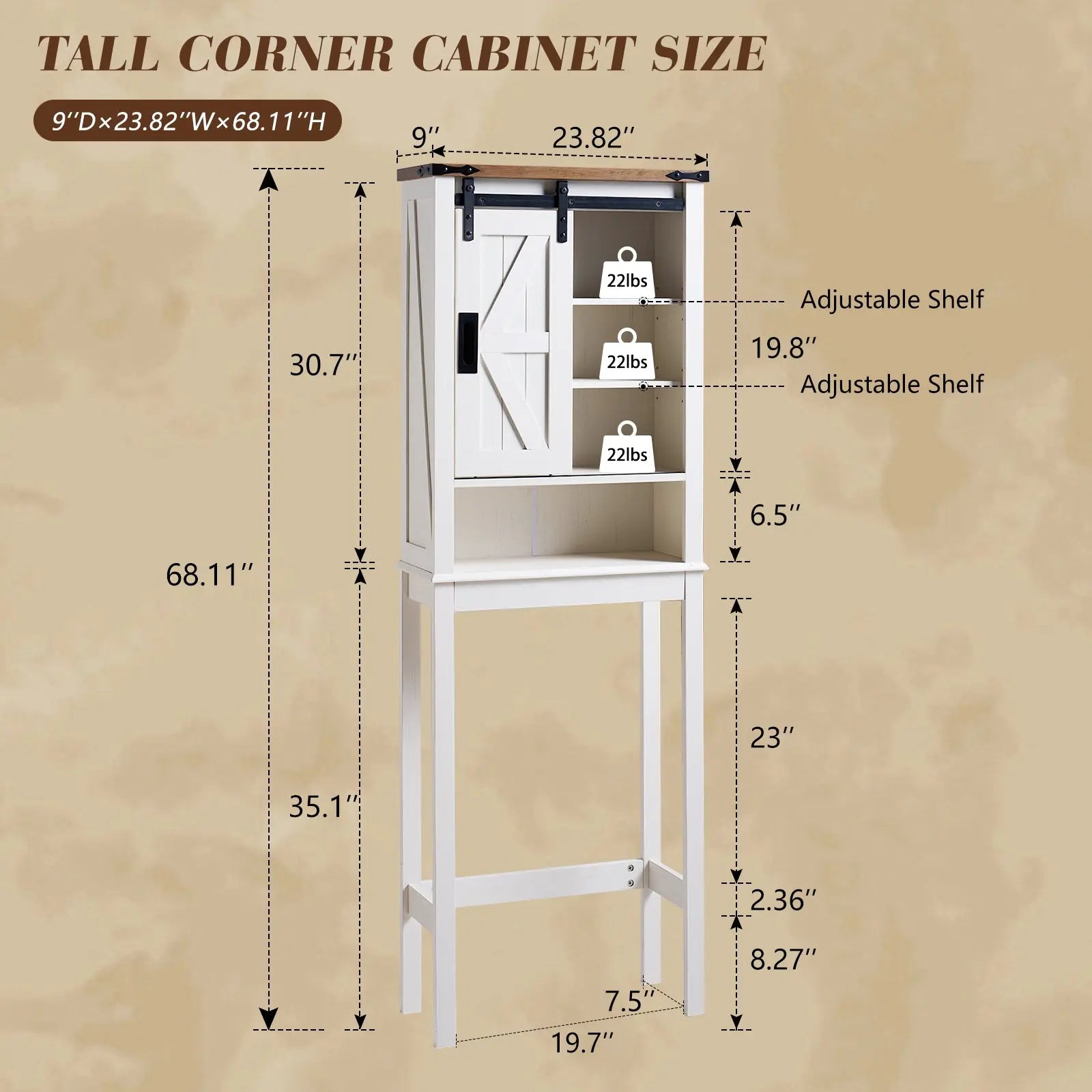 Bourbon CBV015 Rustic Oak & White