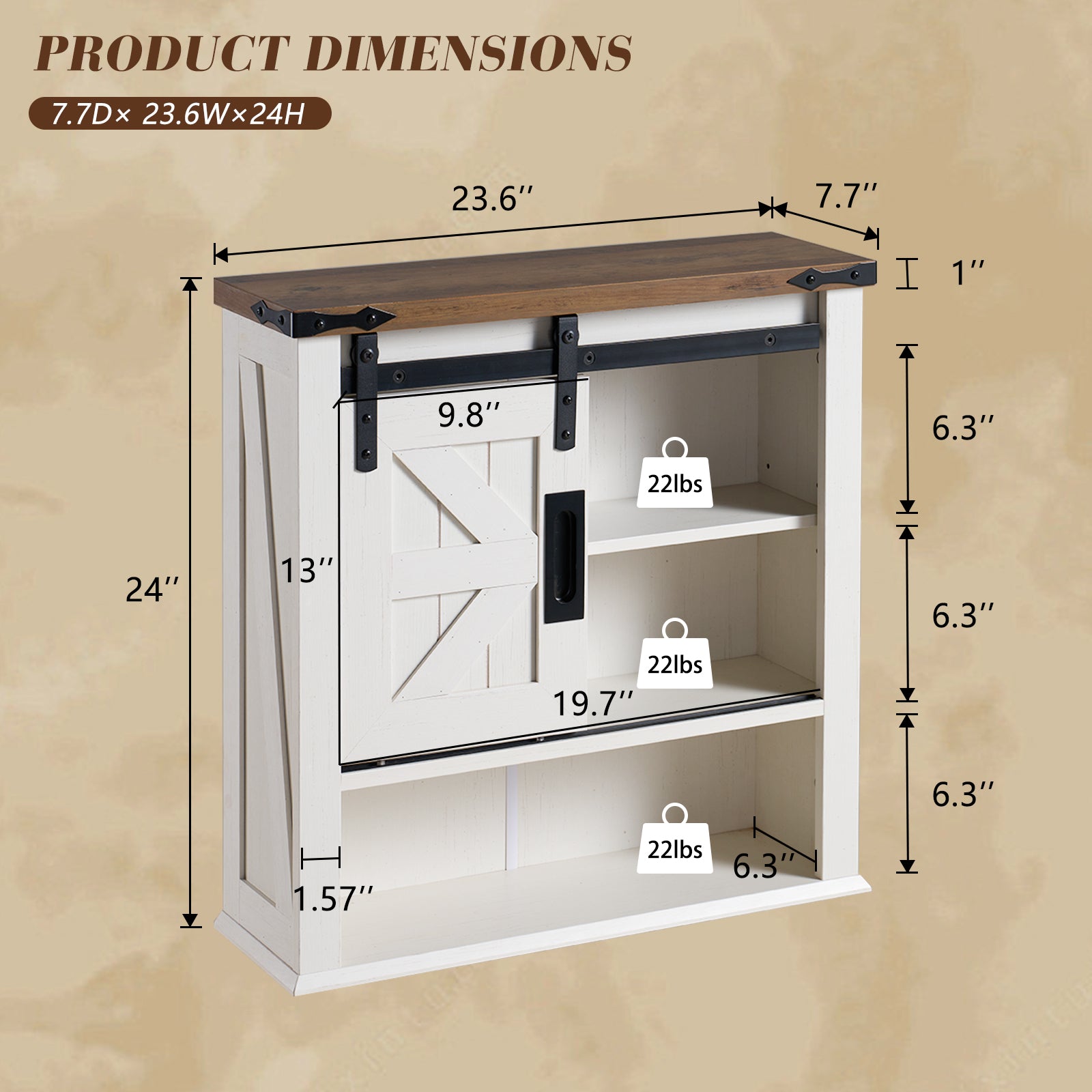 Bourbon CBV011 Rustic Oak & White