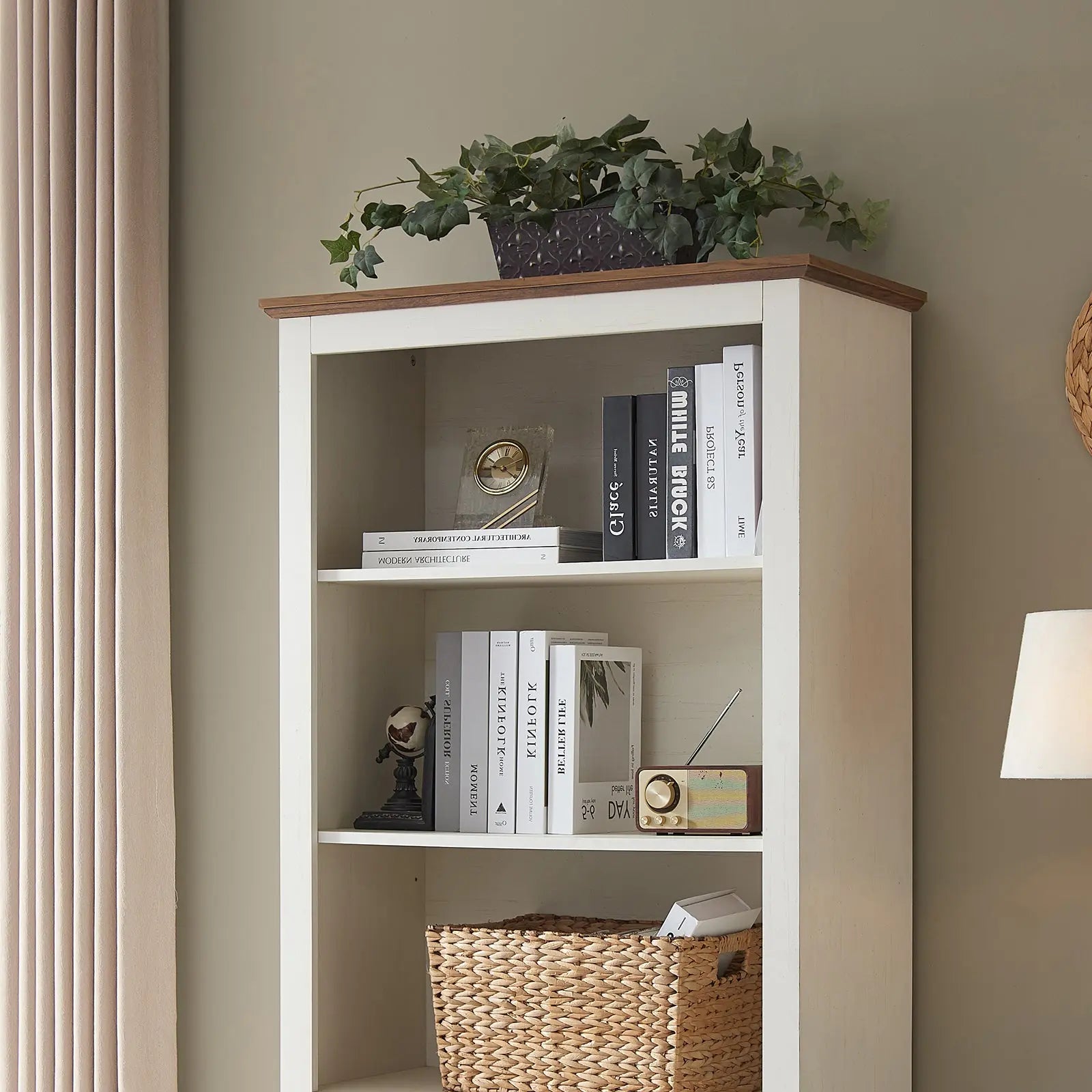 White wood modern offers farmhouse storage bookshelf for bathroom/ bedroom nightstand