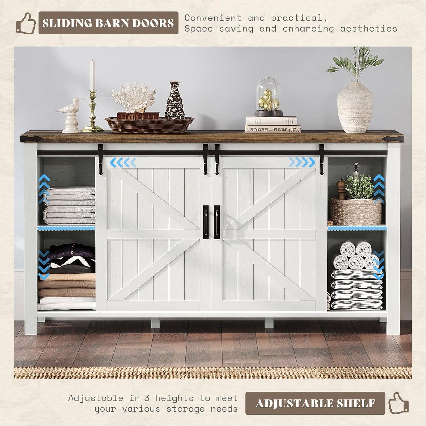Farmhouse Bedroom Set with Storage Amerlife Antique White