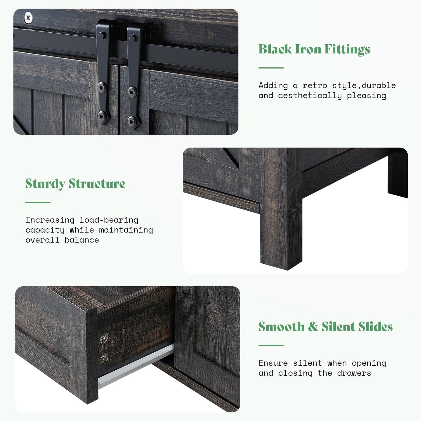 Marlowe Farmhouse Dresser Set Amerlife Black Oak