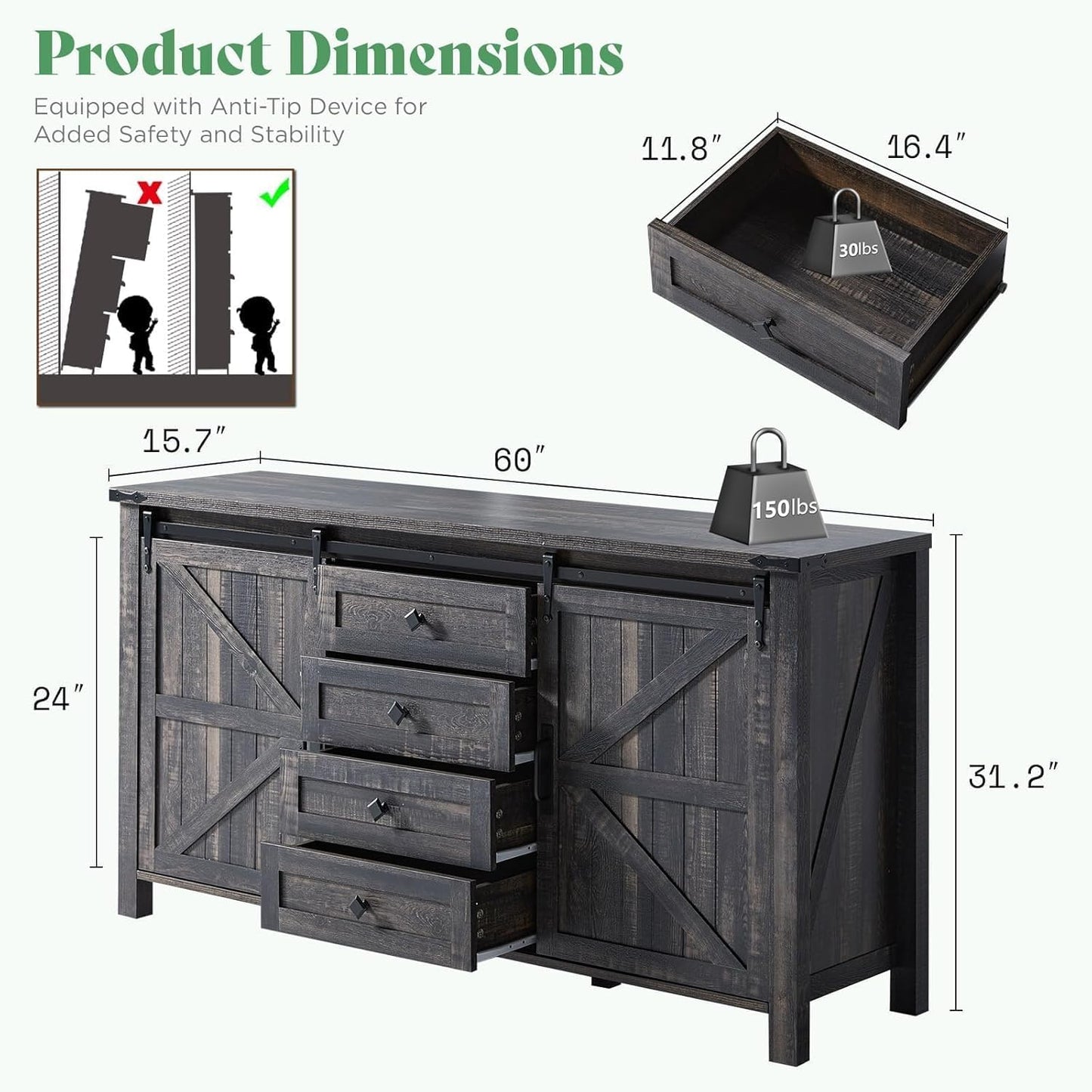Farmhouse Bedroom Set with Storage Amerlife  Bedroom Furniture Sets Black Oak