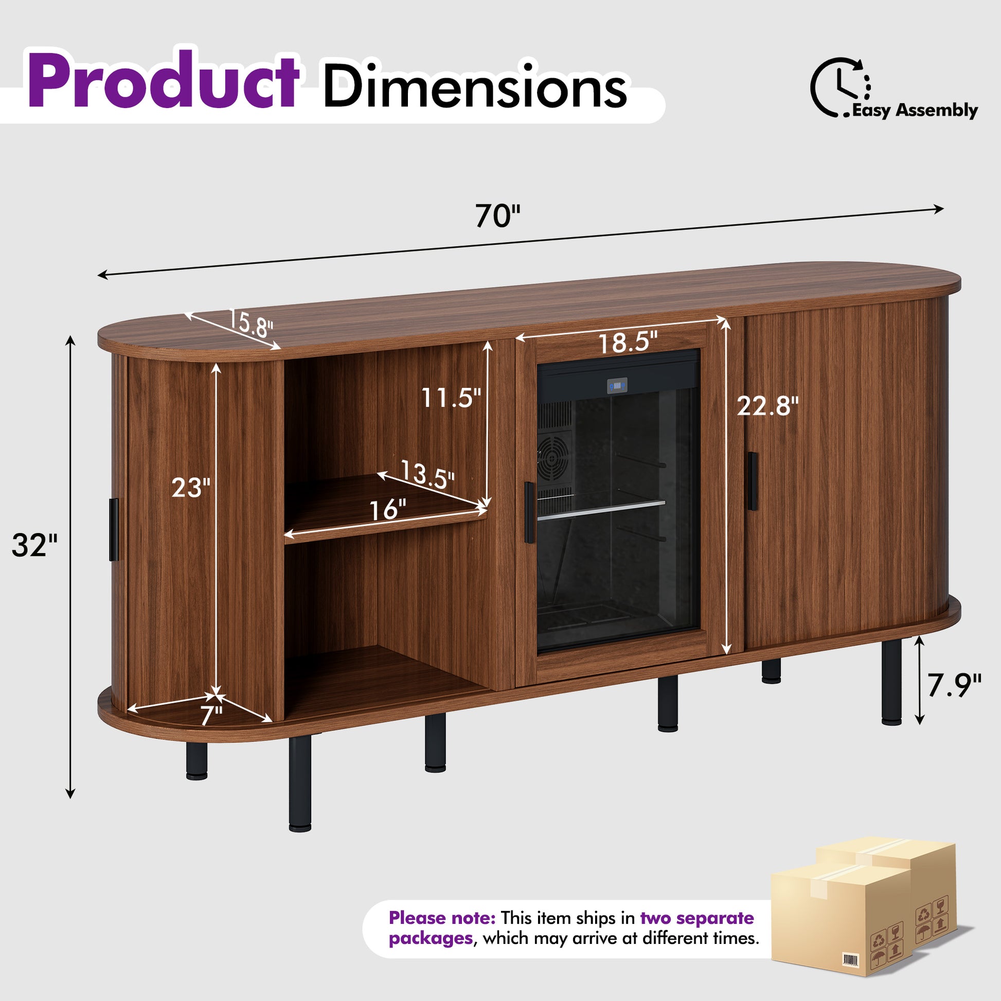 Roll Coffee Bar Cabinet Walnut