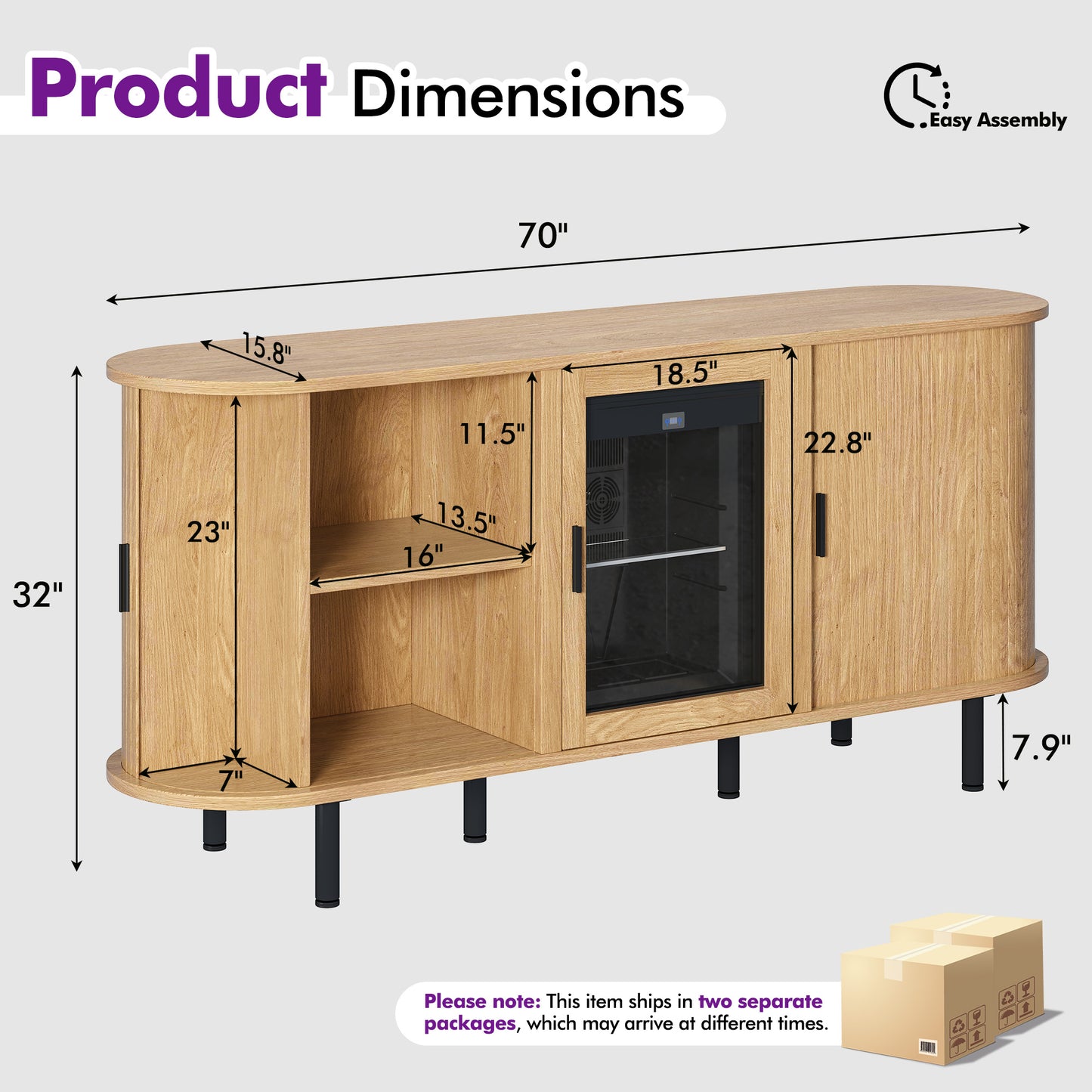 Roll Coffee Bar Cabinet Natural Oak