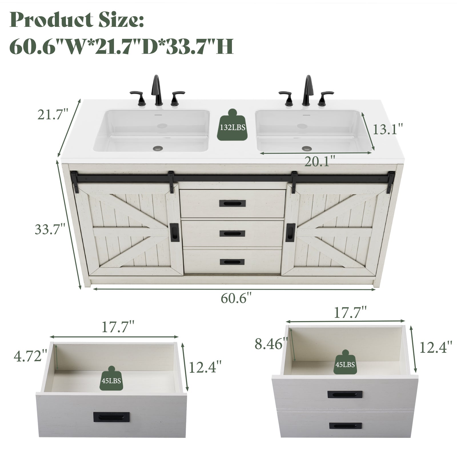 CBV009 Bathroom Vanity White