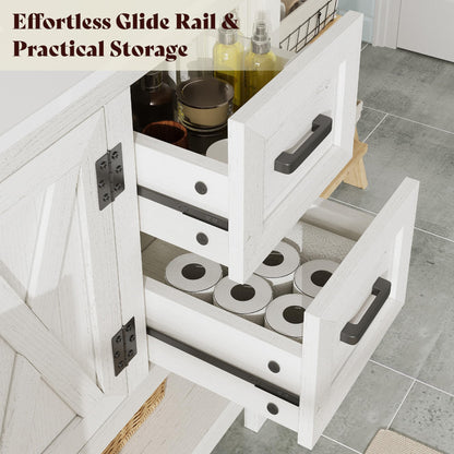 Farmhouse Vanity with Integrated Sink Amerlife Antique White 48“
