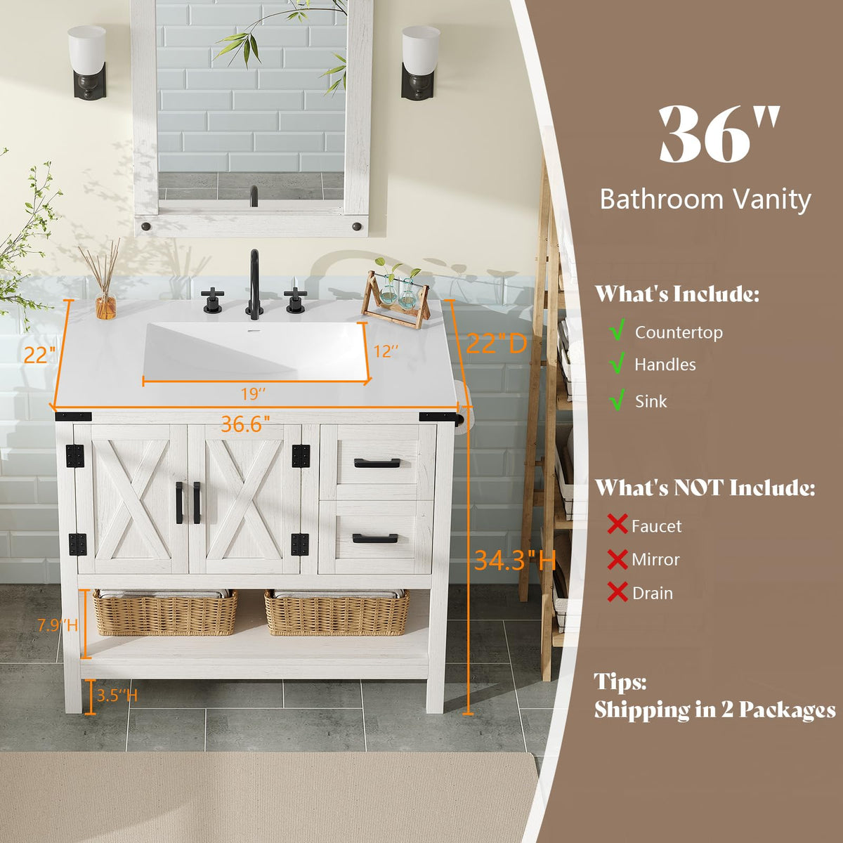 Calverton Antique White 36”