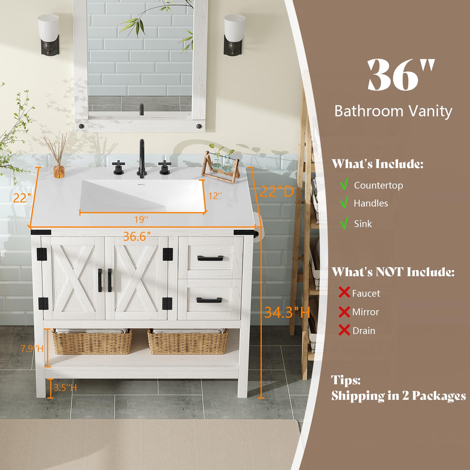 Calverton Antique White 36”