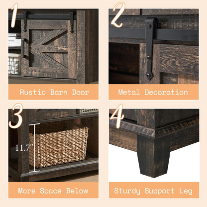 Twain Farmhouse Living Set Amerlife Black Oak / 48”