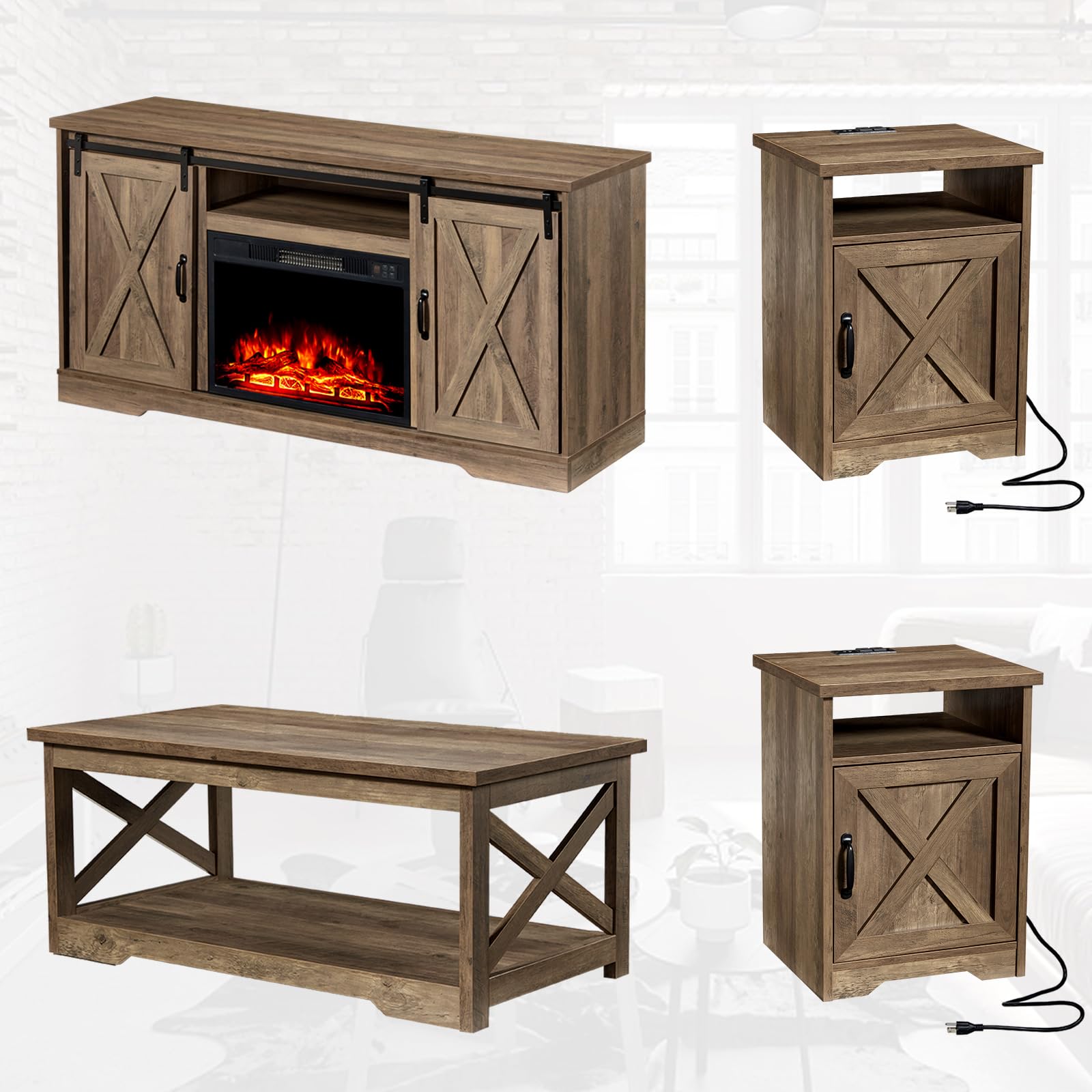 Renner Farmhouse 5-Piece Table Set