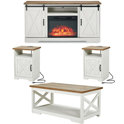 Renner Farmhouse 5-Piece Table Set White