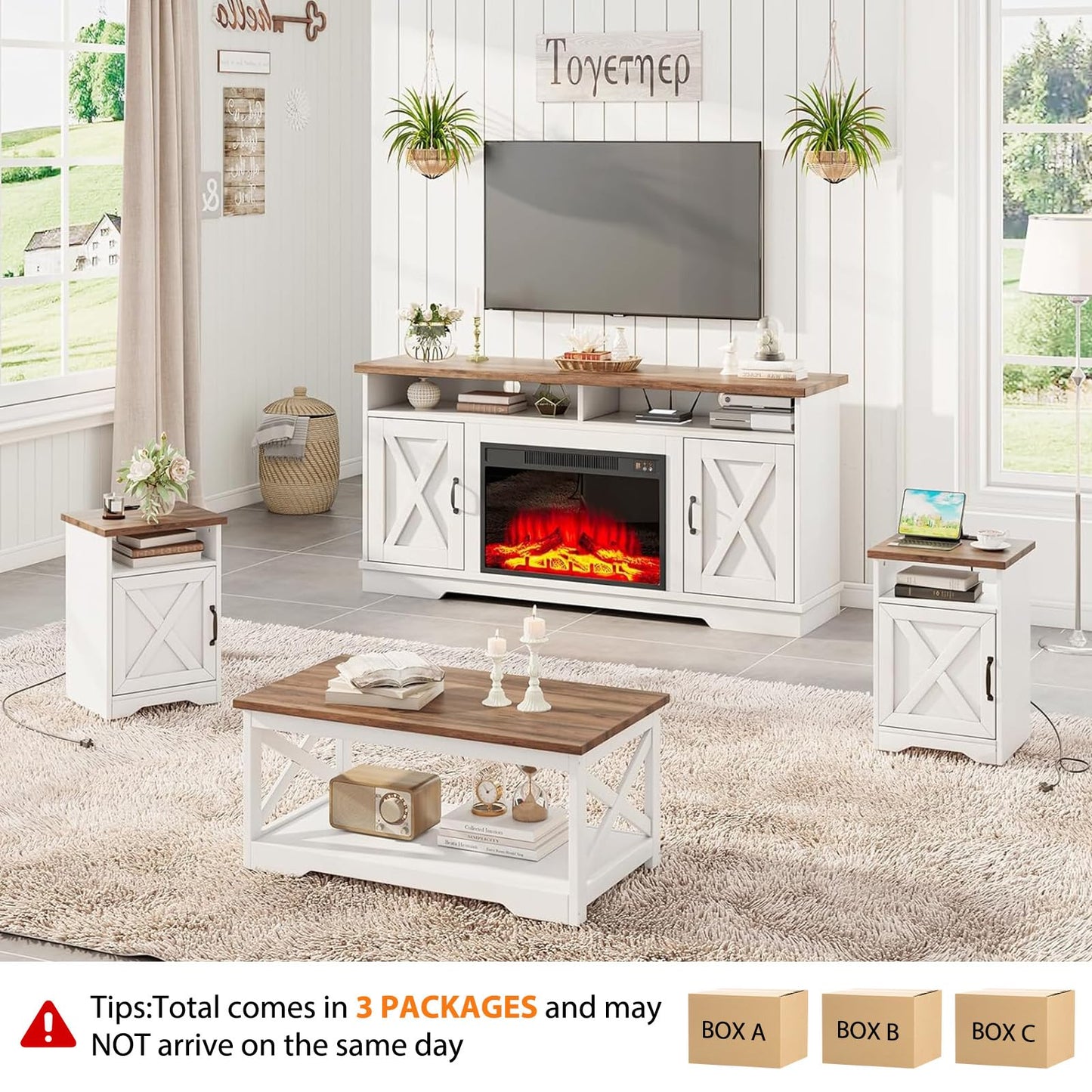 Whicket Farmhouse 5-Piece Living Room Set Amerlife