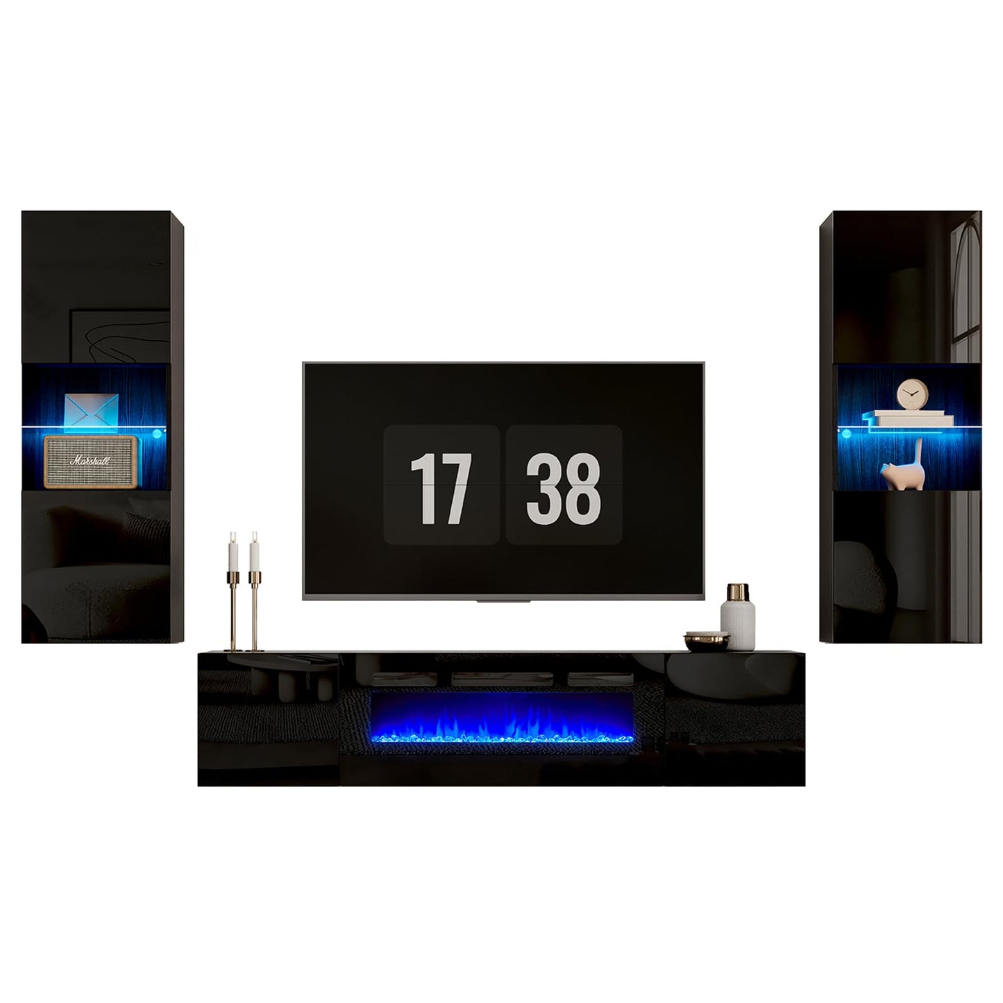 Photon Fireplace Wall Unit 68 " Black