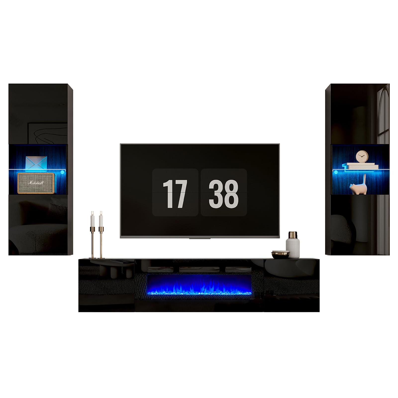 Photon Fireplace Wall Unit 68 " Black