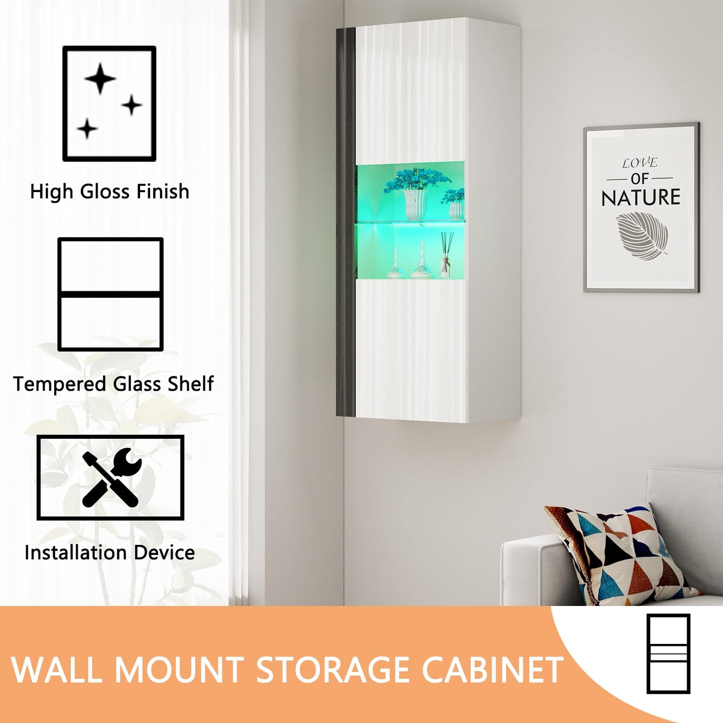 Photon Fireplace Wall Unit 80 " White