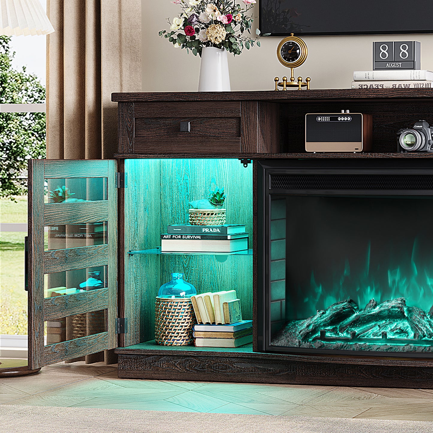 Travis 70" Fireplace TV Stand - Espresso