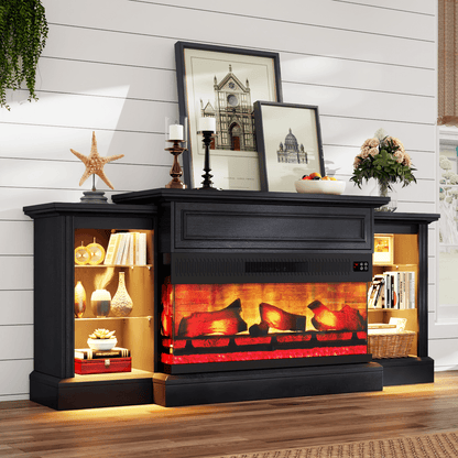 CFT030 Jetson Fireplace TV Stand Black