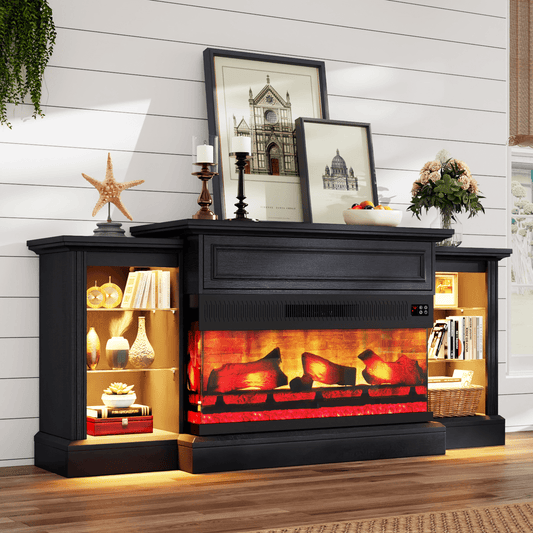 CFT030 Jetson Fireplace TV Stand Black