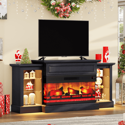 CFT030 Jetson Fireplace TV Stand Black