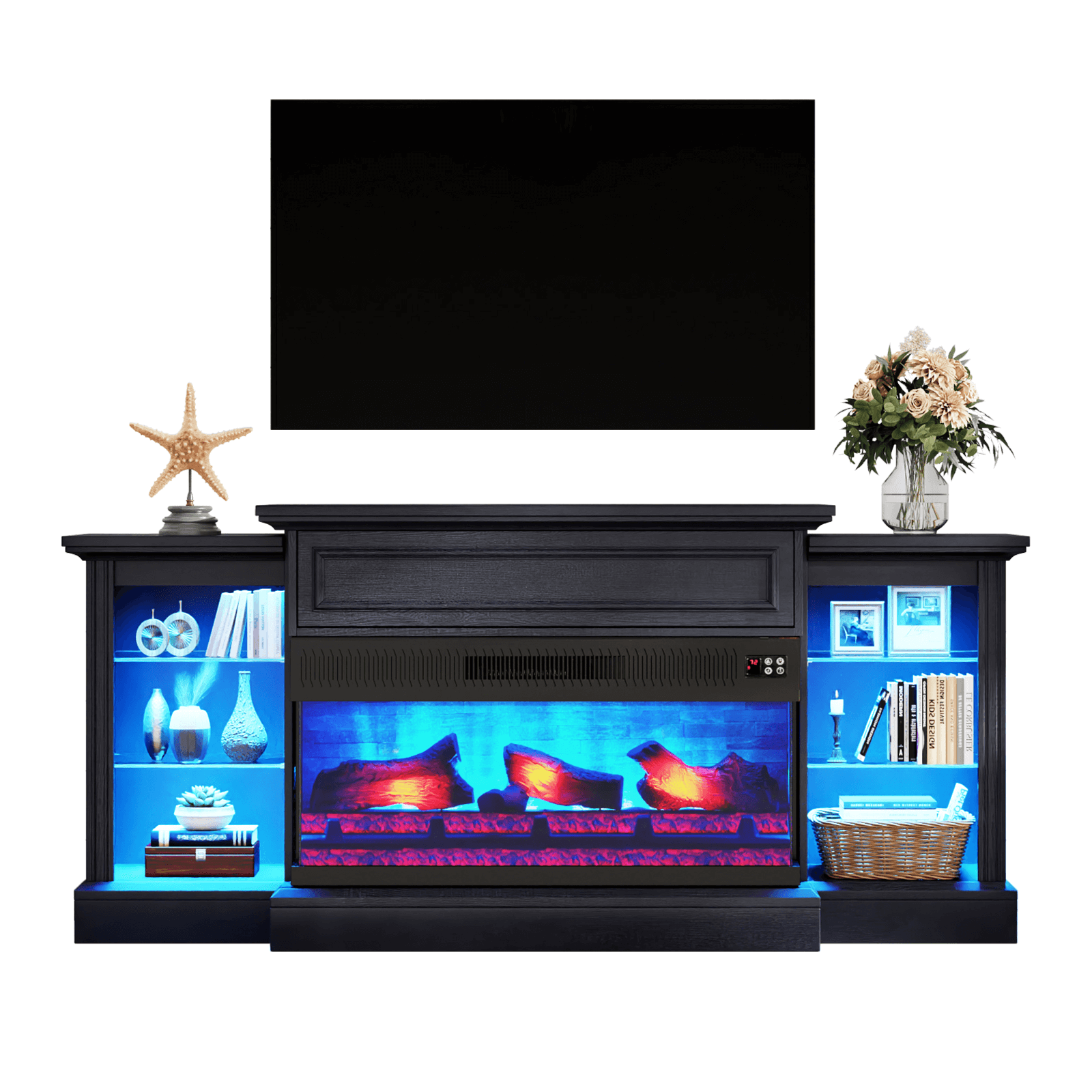 CFT030 Jetson Fireplace TV Stand Black