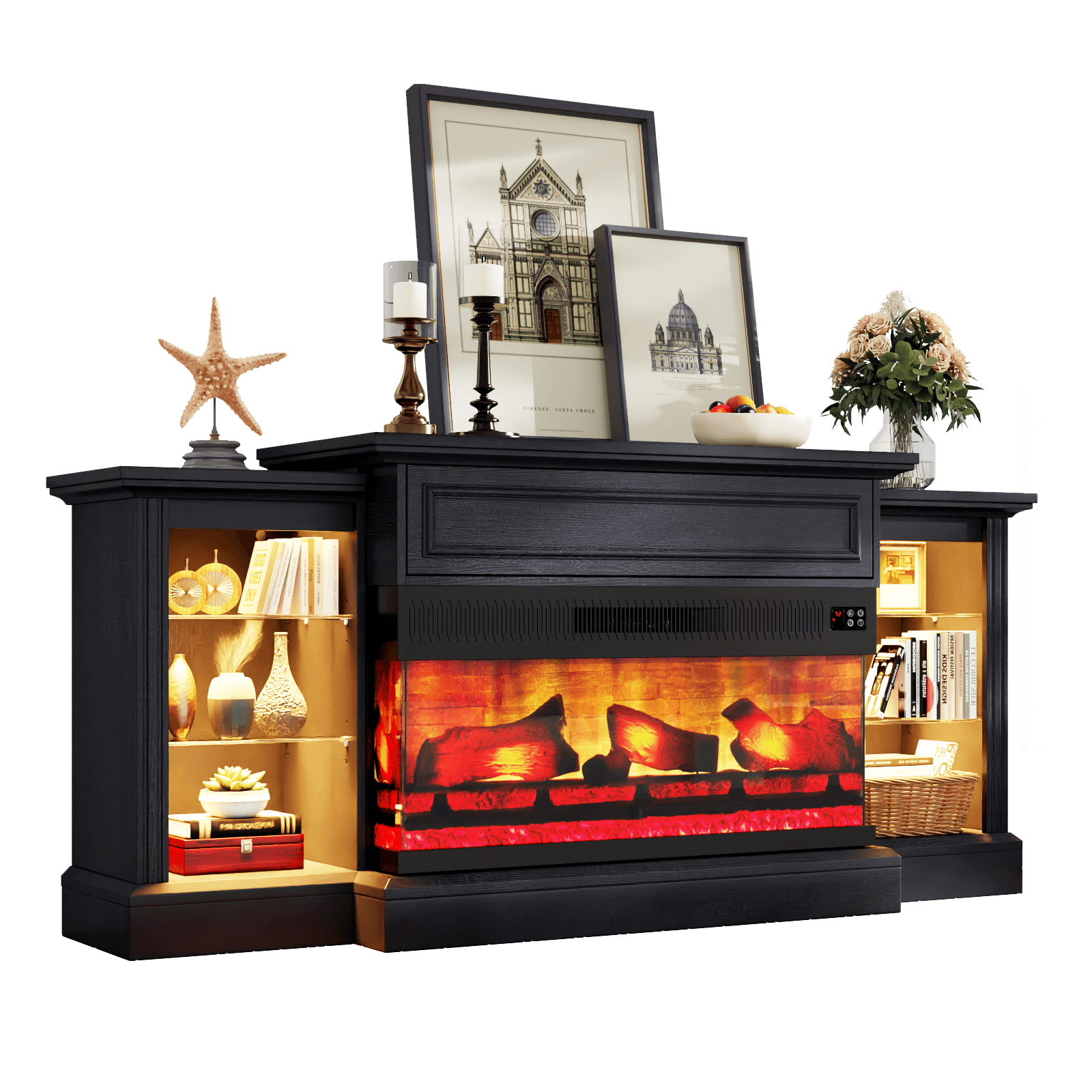 CFT030 Jetson Fireplace TV Stand Black