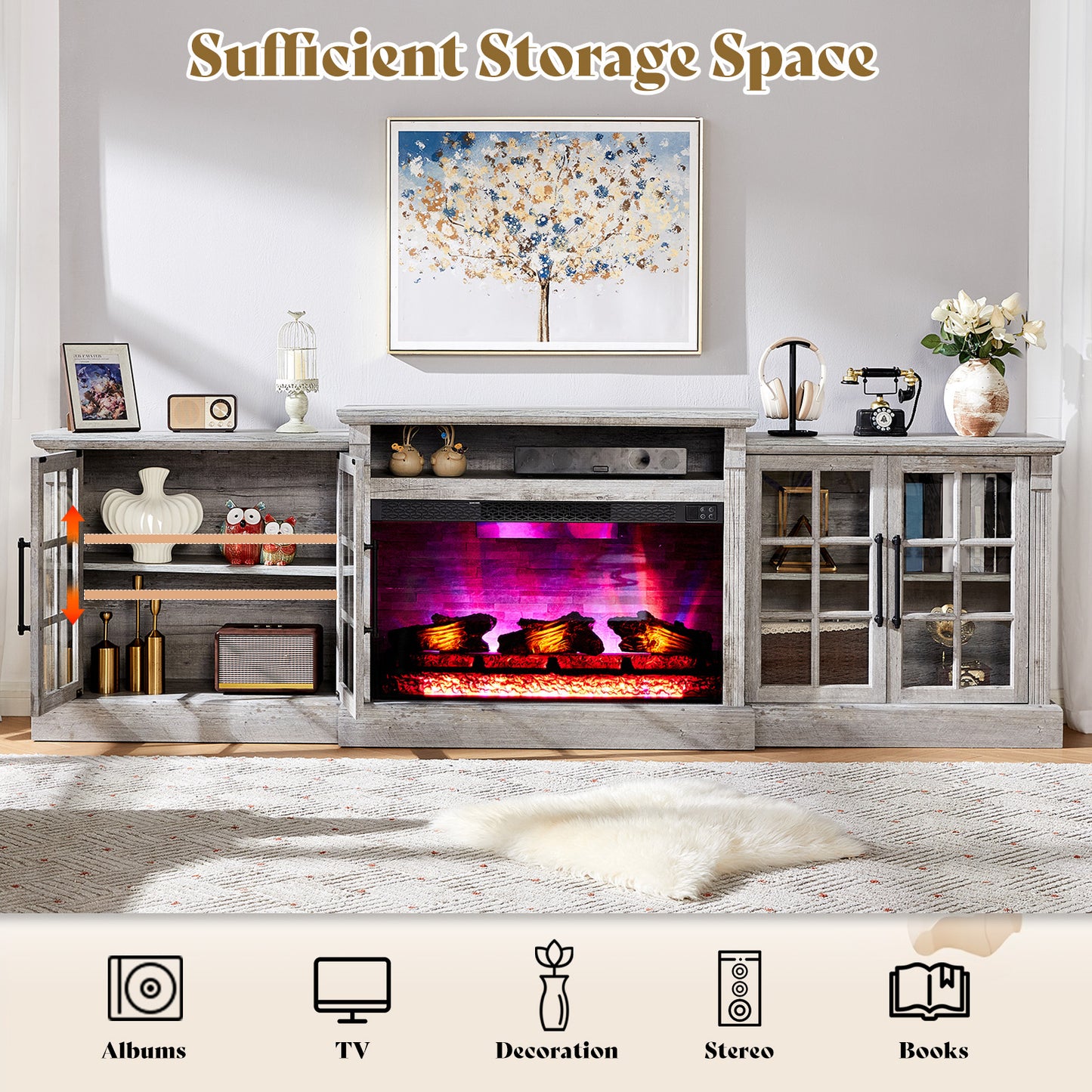 Everwood 97" Fireplace TV Stand