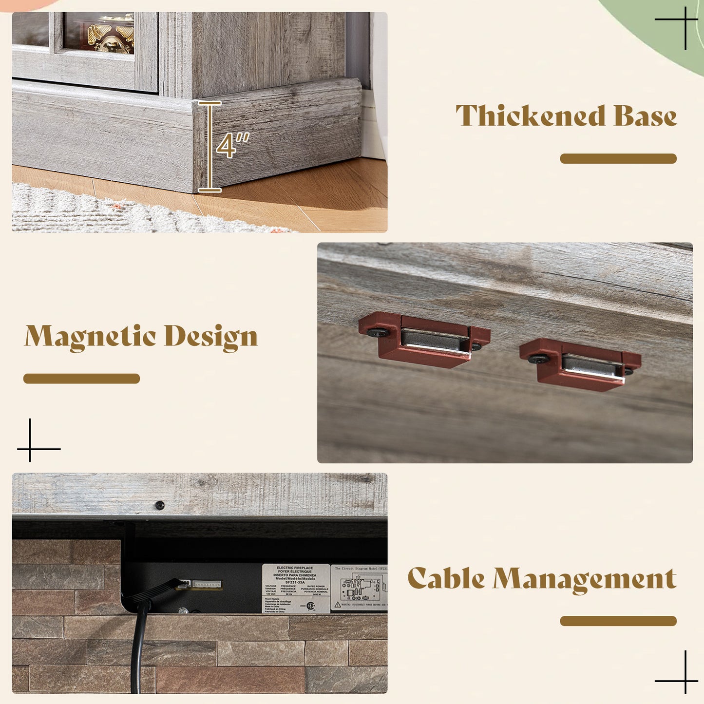 Everwood 97" Fireplace TV Stand