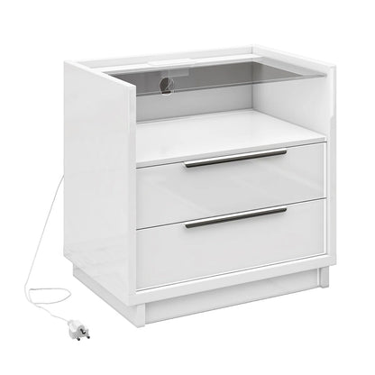 Kino Nightstands 23.6" High Gloss Amerlife Double White