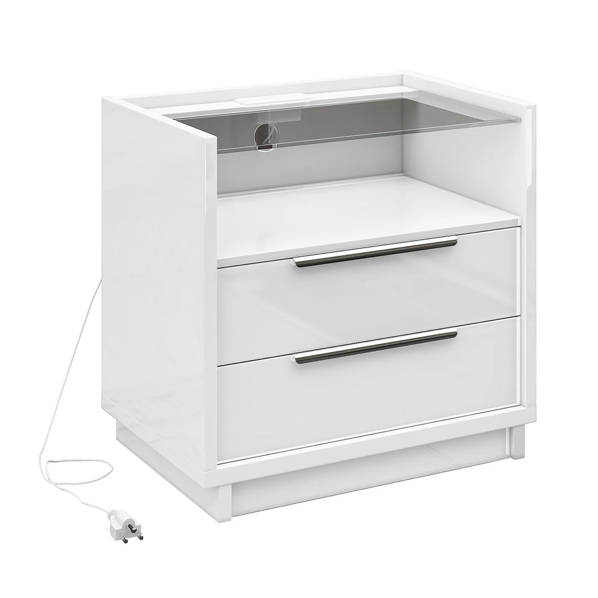 Kino Nightstands 23.6" High Gloss Amerlife Single White