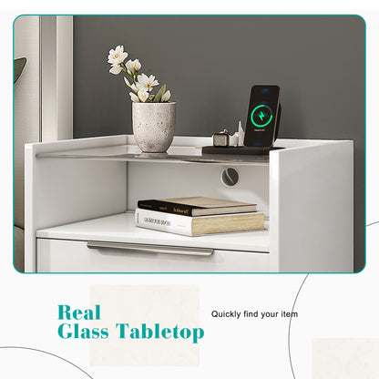 Kino Nightstands 23.6" High Gloss Amerlife Single White