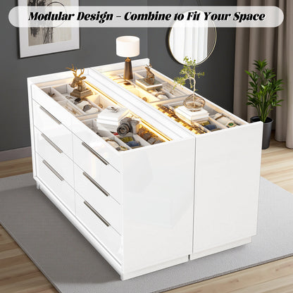 Kino 8-Drawers Dresser Amerlife White