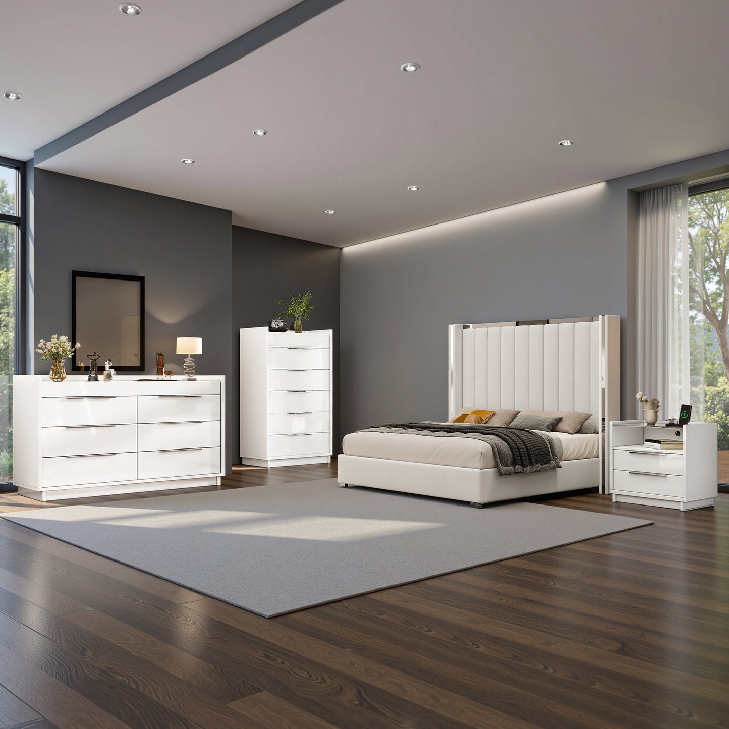 Kino 8-Drawers Dresser Amerlife White