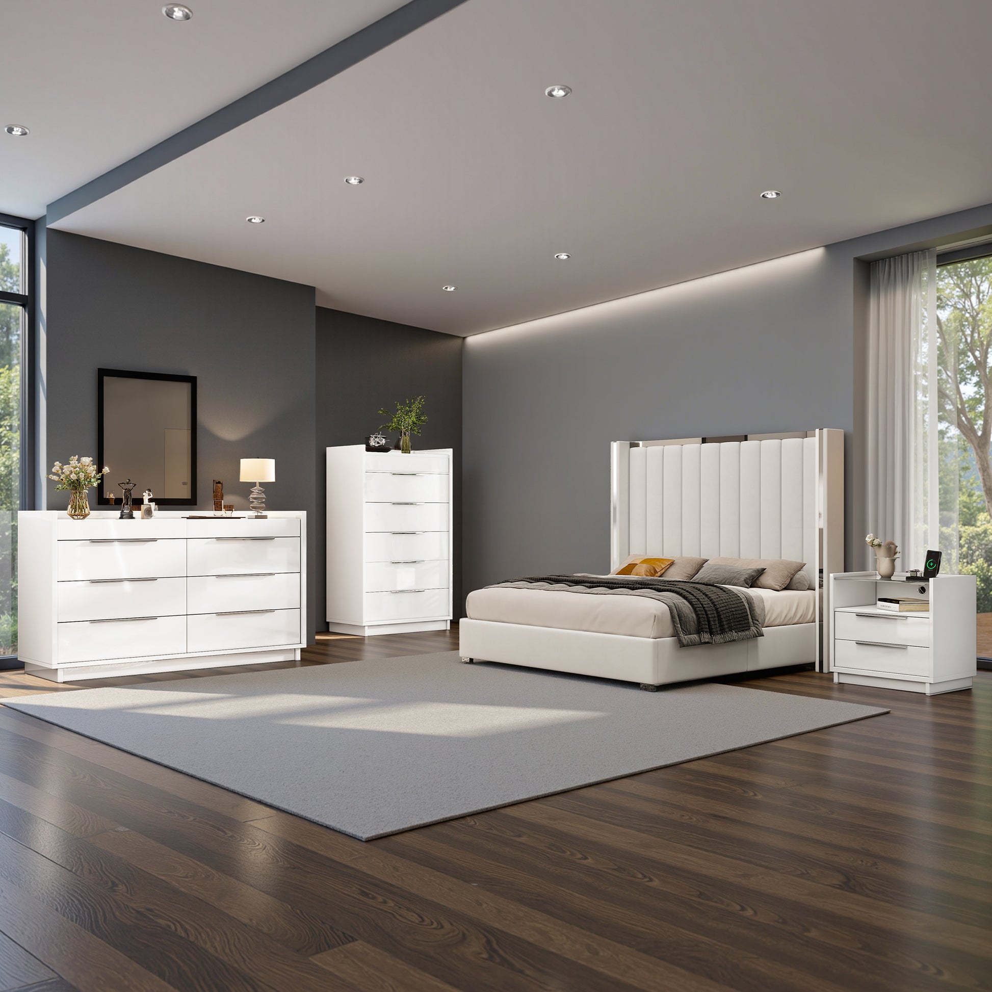 Kino 8-Drawers Dresser Amerlife White