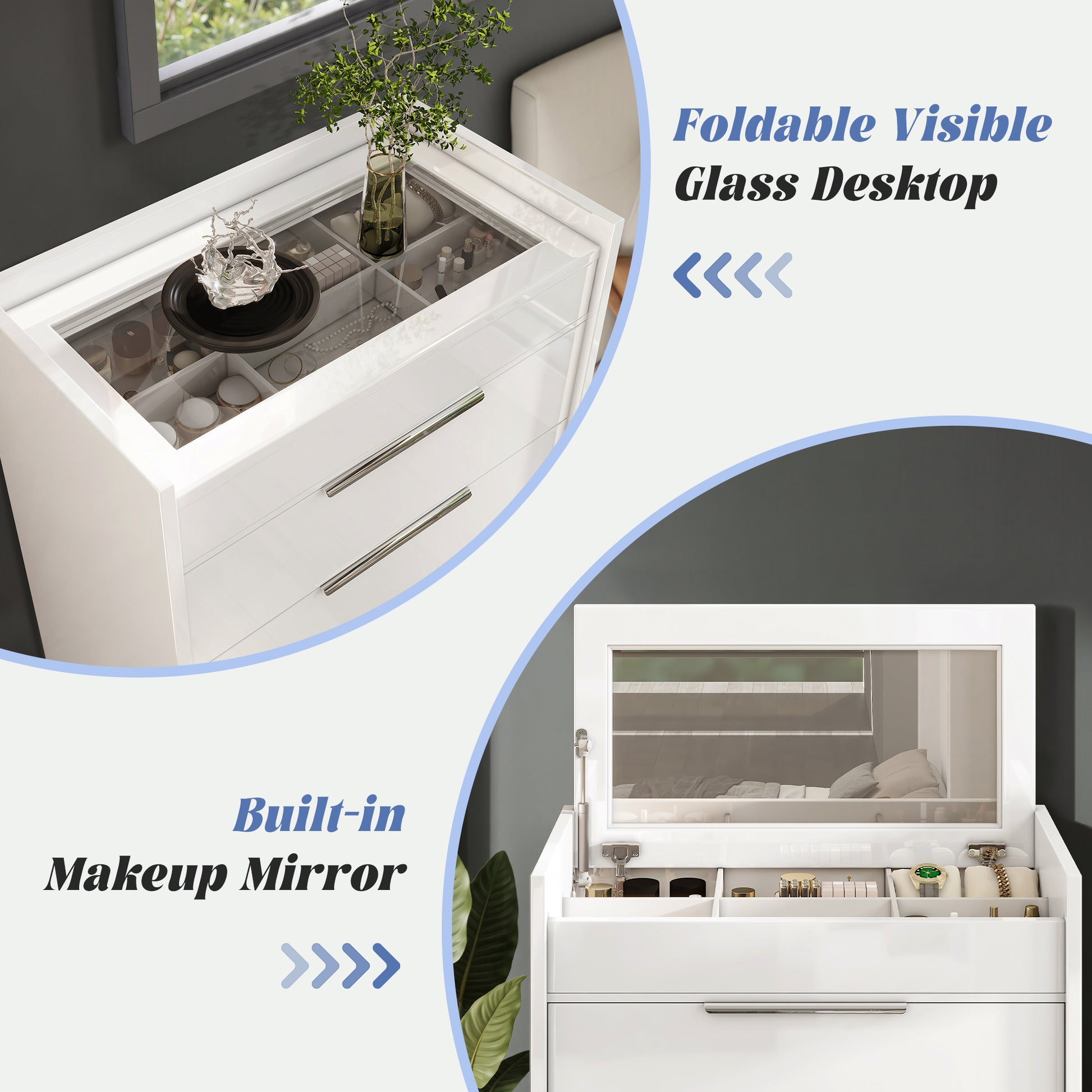 Kino 5-Drawers Dresser Amerlife White
