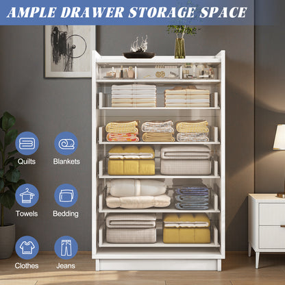 Kino 5-Drawers Dresser Amerlife White