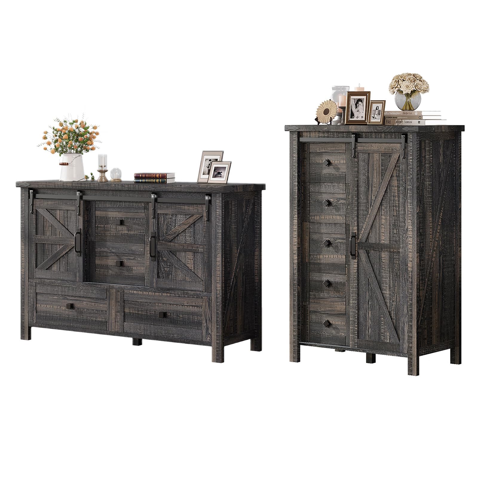 Marlowe Farmhouse Dresser Set Amerlife Black Oak