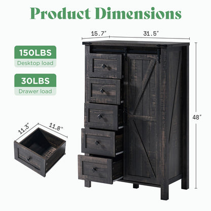 Marlowe Farmhouse Dresser Set Amerlife Black Oak