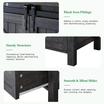 Marlowe Farmhouse Dresser Set Amerlife Black Oak