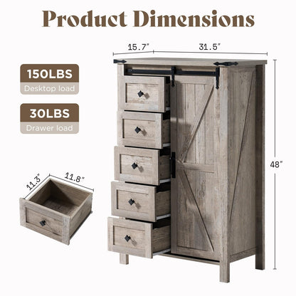 Marlowe Farmhouse Dresser Set Amerlife Rustic Gray