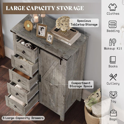 Marlowe 5-Drawer Dresser Light Rustic Oak