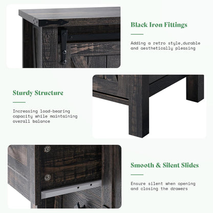 Marlowe 5-Drawer Dresser Black Oak