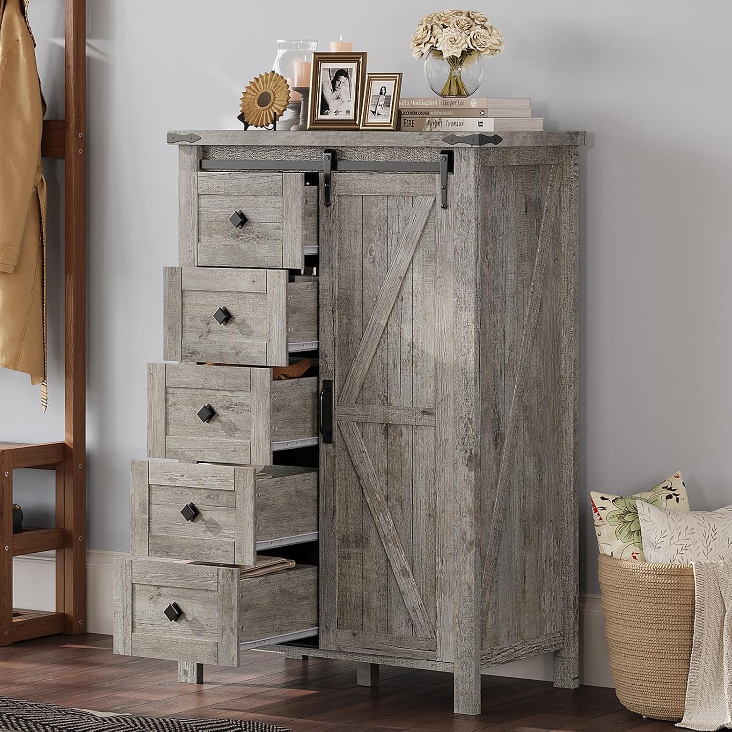 Marlowe 5-Drawer Dresser Light Rustic Oak