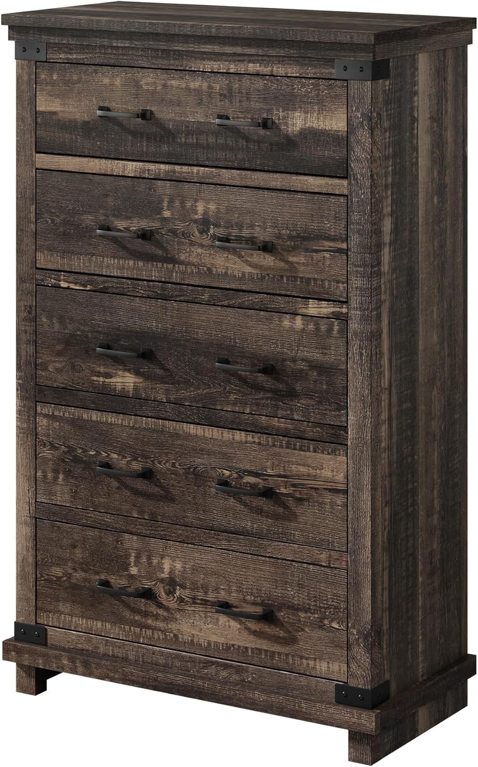Quin 5-Drawers Dresser Black Oak